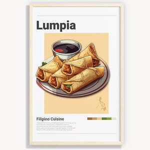 PHILIPPINES LUMPIA POSTER | Minimalist Wall Art Decor | Digital Prints Poster Art Illustration