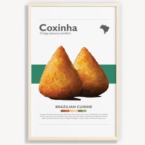 Brazilian Coxinha Print: Minimalist Food Poster (Digital Download