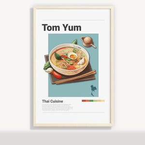 TOM YUM SOUP Minimalist ThaI Poster | Wall Art Decor | Digital Prints Poster Art Illustration | Instant Download | Thailand