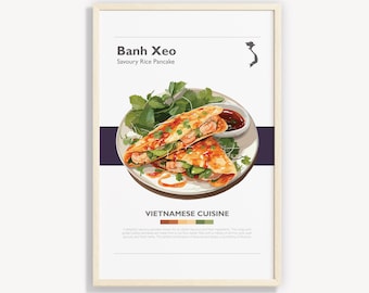 Banh Xeo Print: Minimalist Vietnamese Food Poster (Digital Download)