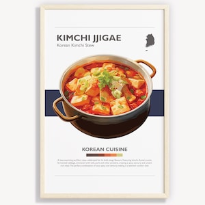 KIMCHI JJIGAE POSTER | Minimalist Wall Art Decor | Digital Prints Poster Art Illustration | Instant Download | Korean Kimchi Stew