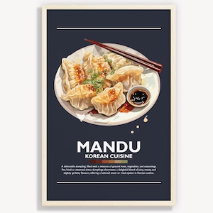 KOREANISCHES MANDU POSTER | Minimalistisches Wand-Kunst-Dekor | Digitale Drucke Poster Kunst Illustration | Sofortdownload | koreanischer Knödel