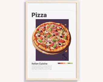 Italian Pizza Print: Minimalist Kitchen Wall Art (Digital Download