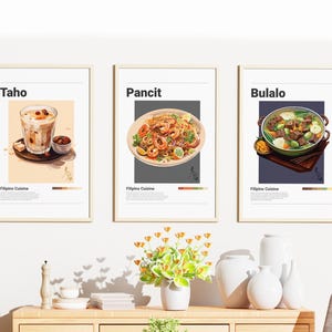 Philippines Food Art Prints: Taho, Pancit, Bulalo (Digital Download)