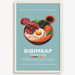 KOREANISCHES BIBIMBAP POSTER | Minimalistisches Wand-Kunst-Dekor | Digitale Drucke Poster Kunst Illustration | Sofort Download
