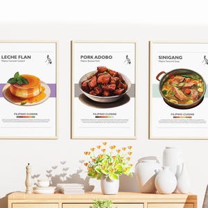 Philippines Food Art Prints: Minimalist Kitchen Decor (Digital Download)