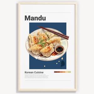 KOREANISCHES MANDU POSTER | Minimalistisches Wand-Kunst-Dekor | Digitale Drucke Poster Kunst Illustration | Sofortdownload | koreanischer Knödel