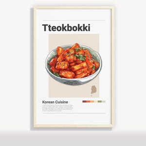 KOREANISCHES TTEOKBOKKI POSTER | Minimalistisches Wand-Kunst-Dekor | Digitale Drucke Poster Kunst Illustration | Sofort Download