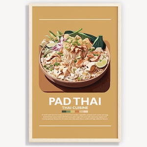 Pad Thai Art Print: Minimalist Thai Food Poster (Digital Download)