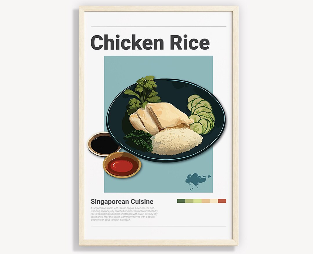 Singapore Chicken Rice Poster: Minimalist Food Art (digital Download ...