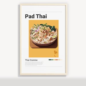 PAD THAI POSTER | Minimalist Wall Art Decor | Digital Prints Poster Art Illustration | Instant Download | Thailand