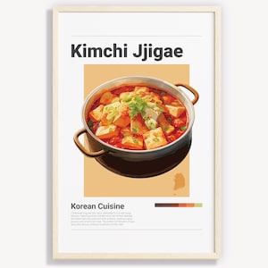 KIMCHI JJIGAE POSTER | Minimalistisches Wand-Kunst-Dekor | Digitale Drucke Poster Kunst Illustration | Sofortdownload | Kimchi-Eintopf