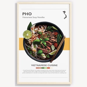 AFFICHE PHO | Décoration murale minimaliste vietnamienne | Illustration d'art affiche d'impressions numériques | Téléchargement instantané | Viêt Nam