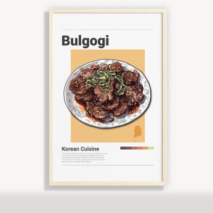 KOREANISCHES BULGOGI POSTER | Minimalistisches Wand-Kunst-Dekor | Digitale Drucke Poster Kunst Illustration | Sofort Download