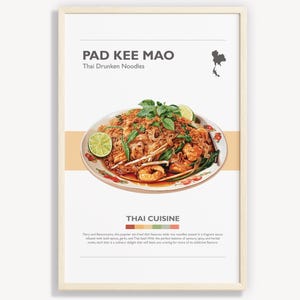 Minimalist Pad Kee Mao Print: Thai Drunken Noodles Poster (Digital Download)