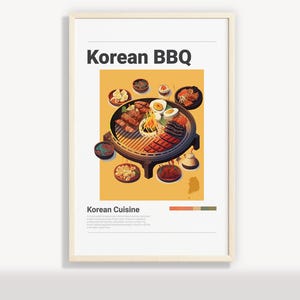 Minimalistisches Grillabend Poster | Wand Kunst Dekor | Digitale Drucke Poster Kunst Illustration | Sofort Download