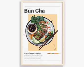 Bun Cha Poster: Minimalist Vietnamese Food Art (Digital Download)