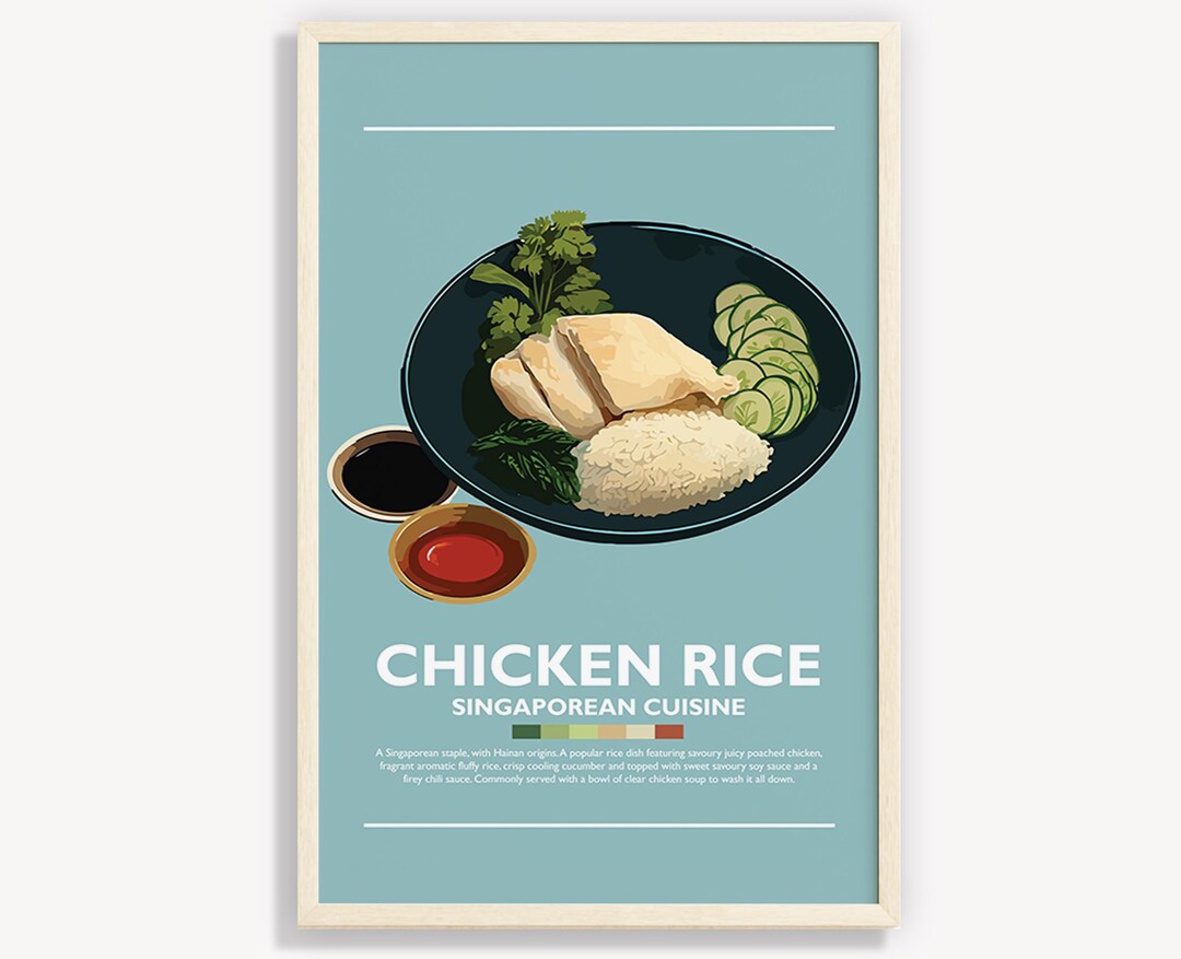 Chicken Rice Poster: Singaporean Cuisine Art Print (digital Download ...