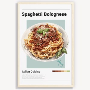Spaghetti Bolognese Print: Italian Minimalist Art (Digital Download)