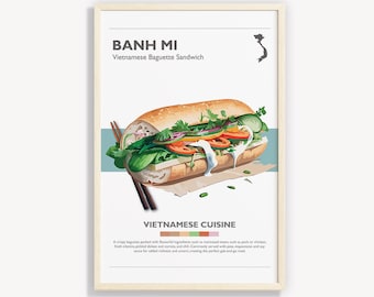 Banh Mi Poster: Minimalist Vietnamese Food Art (Digital Download)