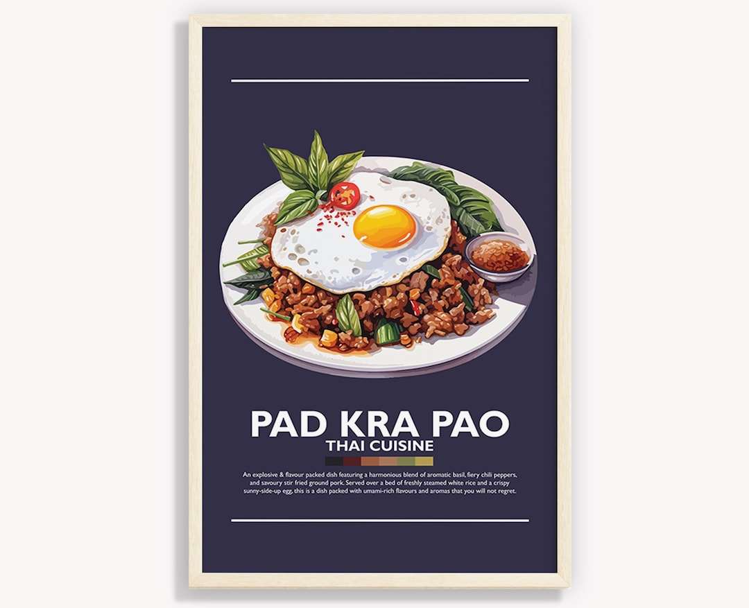 Pad Kra Pao Print: Minimalist Thai Food Poster (digital Download) - Etsy