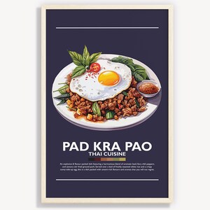 Pad Kra Pao Print: Minimalist Thai Food Poster (Digital Download)