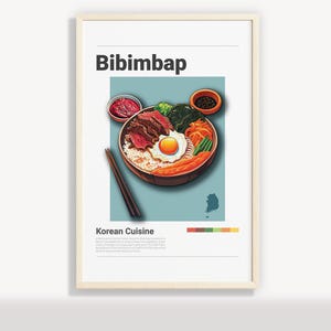 KOREANISCHES BIBIMBAP POSTER | Minimalistisches Wand-Kunst-Dekor | Digitale Drucke Poster Kunst Illustration | Sofort Download