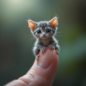 Adorable mini gatito de dibujos animados / Descarga digital de un lindo gato generado por IA / Impresión de arte mural de animales caprichosos