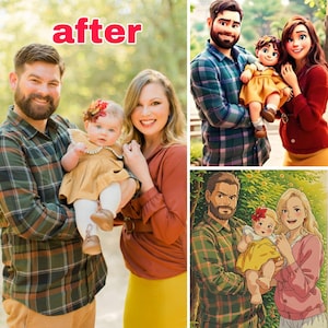 Custom Cartoon Family , Pet Portrait , Personalized Digital Art GiftPersonalized Cartoon Family & Pet PortraitUnique Custom , ai photo 4k