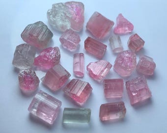 Naturlig rosa turmalin grov lot 49,05 ct | 22 stycken | Facetteringskvalitet | Obehandlade afghanska ädelstenar