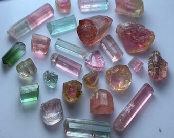 Blandade färgade turmaliner – 98,05 ct | 25 st | Naturliga afghanska ädelstenar