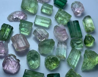 Naturlig turmalin grov, parti 66 karat | 28 bitar obehandlad | Facettering och slipning, Afghanistan