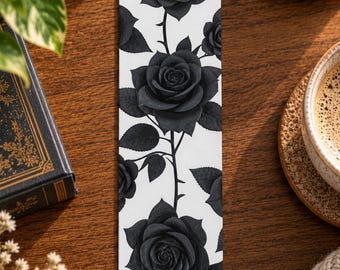 Black Rose Bookmark – Gothic 3D Bookmark – Dark Romance – Black Rose – Gift for Book Lovers & BookTok Fans