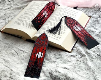 Gothic Castle Bookmark Set – Stained Glass Style | Dark Fantasy Bookmark | Gothic Aesthetic Bookmark | Gift for Readers