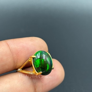 Natural Ethiopian Black Opal Ring, High Fire Opal,Luxury Opal Ring, Genuine Opal Ring, Wedding Engagement Ring, Gift For Mom/Her