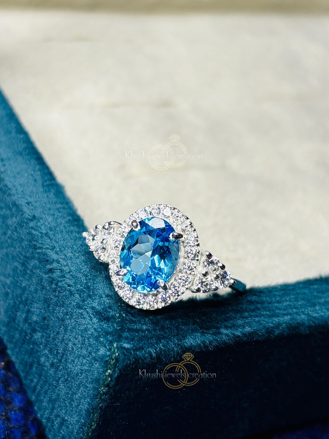 Natural London Blue Topaz Ring: Vintage Sterling Silver Engagement Ring ...