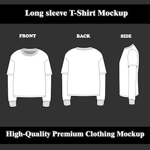 Streetwear T Shirt Vector Mockup Streetwear Double Layer Long sleeve T-Shirt Mockup Design Fashion Tech Pack Technical Drawing Illustrator