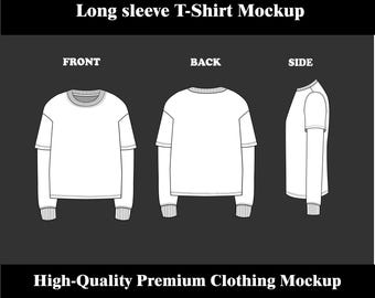 Koszulka Streetwear Wektor Mockup Koszulka Streetwear Dwuwarstwowa Koszulka z długim rękawem Mockup Projekt Moda Pakiet techniczny Rysunek techniczny Ilustrator