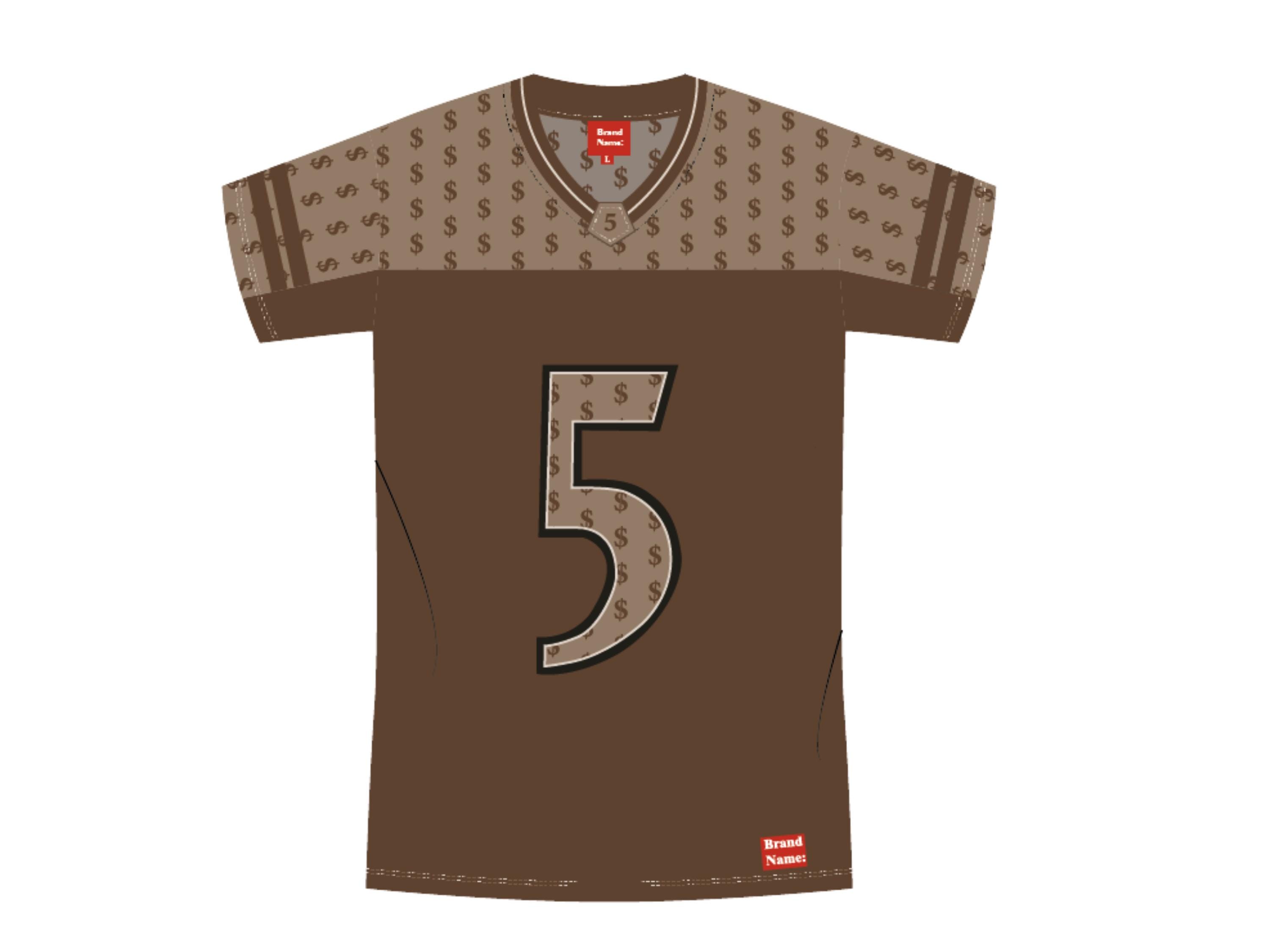 シャツ Supreme Monogram Football Jersey brown American Football Jersey Mockup, Blank Football Jersey, Tech Pack