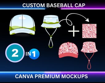 Designen Sie Ihre eigene Baseballkappe Canva Rahmen, Baseballkappe Canva Vorlage, ziehen Sie Foto, Baseballkappe Clipart, Snapback Hut, Sportmütze
