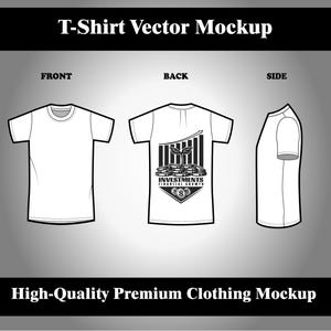Basic T-shirt Mock up Vector Template Adobe Illustrator PNG SVG Procreate Tech pack Streetwear tshirt mockup flat sketch technical drawing