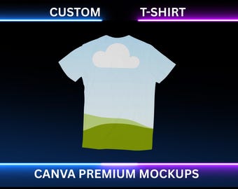 T-shirt Canva Mockup, Tshirt Canva Template, Easy Drag and Drop, Realistic Canva Mockup, Realistic Shirt Canva Mockup, Custom Color T-shirt