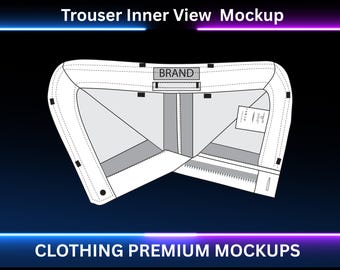 Wide Leg Streetwear Inner Top view Mock-up Vector Adobe Illustrator Tech Pack Clothing Brand Fashion Tech Pack technical
