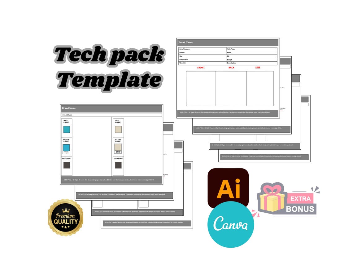 Canva Tech Pack Template Editable 9 Page | Free Sample Hoodie Fashion ...