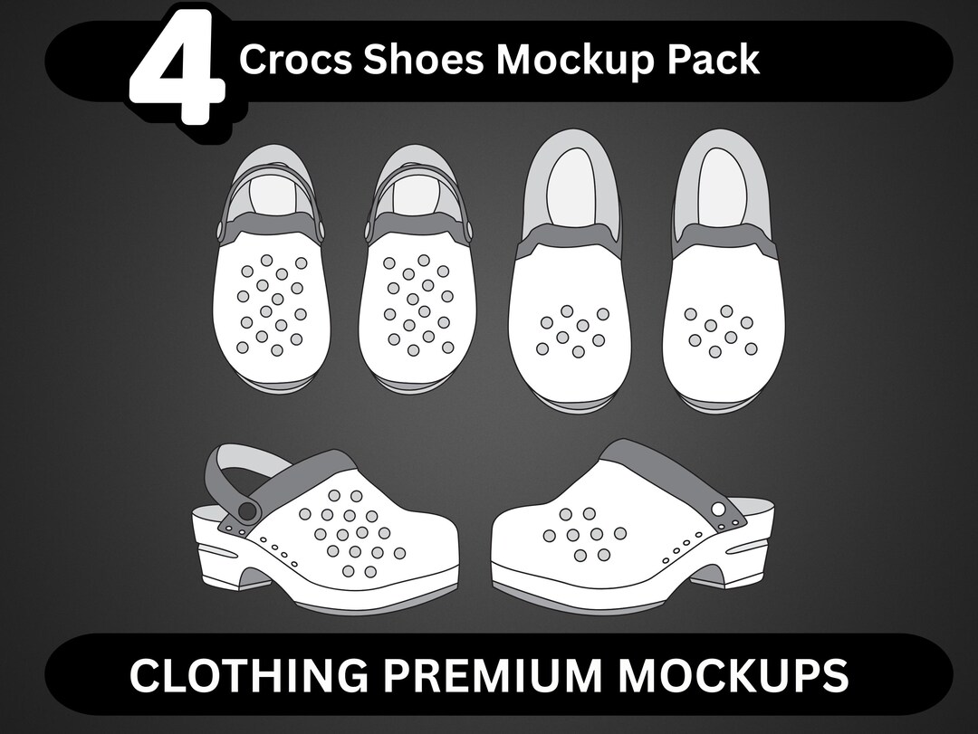 Crocs Mock up Sandals Vector Template Adobe Illustrator PNG SVG ...