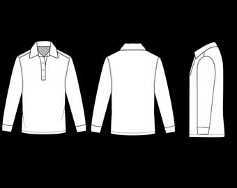 Polo Long Sleeve T Shirt Vector Template Red And Back Shutterstock