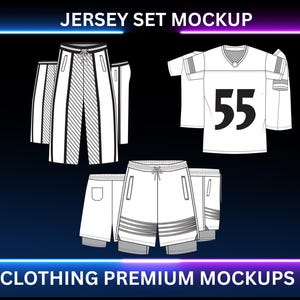 Cropped Soccer Jersey Mockup Bundle Streetwear Football Jersey template vector Football Tech Pack Clothing Technical Drawing Illustrator