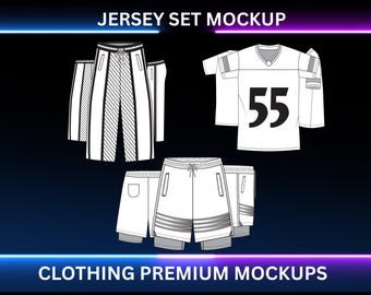 Cropped Soccer Jersey Mockup Bundle Streetwear Football Jersey template vector Football Tech Pack Clothing Technical Drawing Illustrator