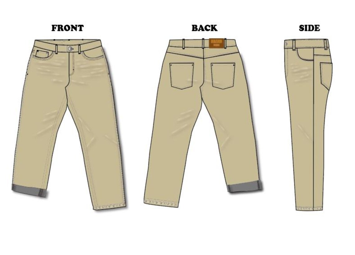 Baggy Streetwear Jeans Mock up Oversize Jeans Vector Template Adobe ...