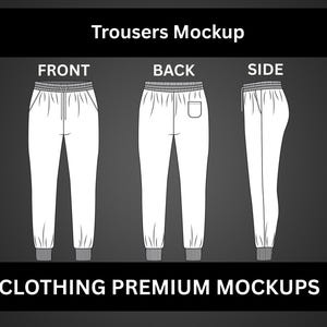 Streetwear Sweatpants Mockup Vector Pants Mockup Streetwear Tech Pack Clothing Brand Fashion Tech Pack Technical Drawing Illustrator File